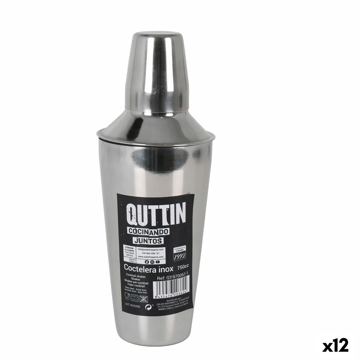 Shaker quttin acier inoxydable 750 ml o 9 2 x 25 6 cm 12 unites s223382717. Élargissez vos horizons avec Diaytar, le hub de tous les produits qui comptent vraiment dans votre vie de tous les jours