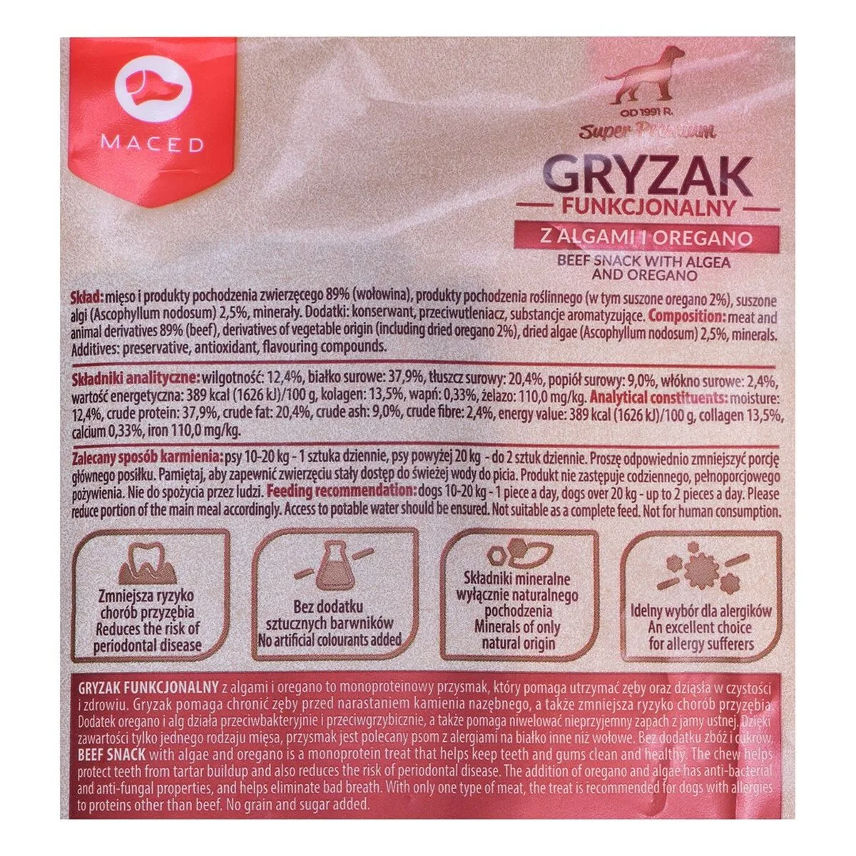 Snack pour chiens maced veau 100 g s910904974. Innovation, style et qualité : les trois piliers de l'expérience Diaytar.