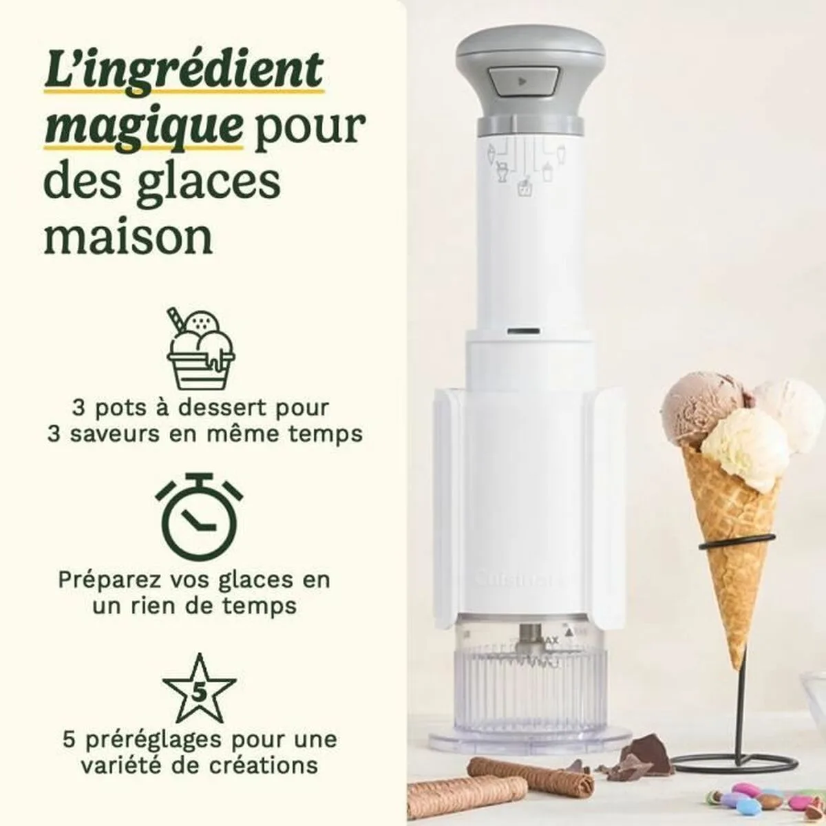 Sorbetiere cuisinart icefd10e blanc plastique 1 l 3 3 l 1l s7102079667. Notre équipe chez Diaytar est votre équipe de choc, dévouée à débusquer les produits qui méritent votre attention.