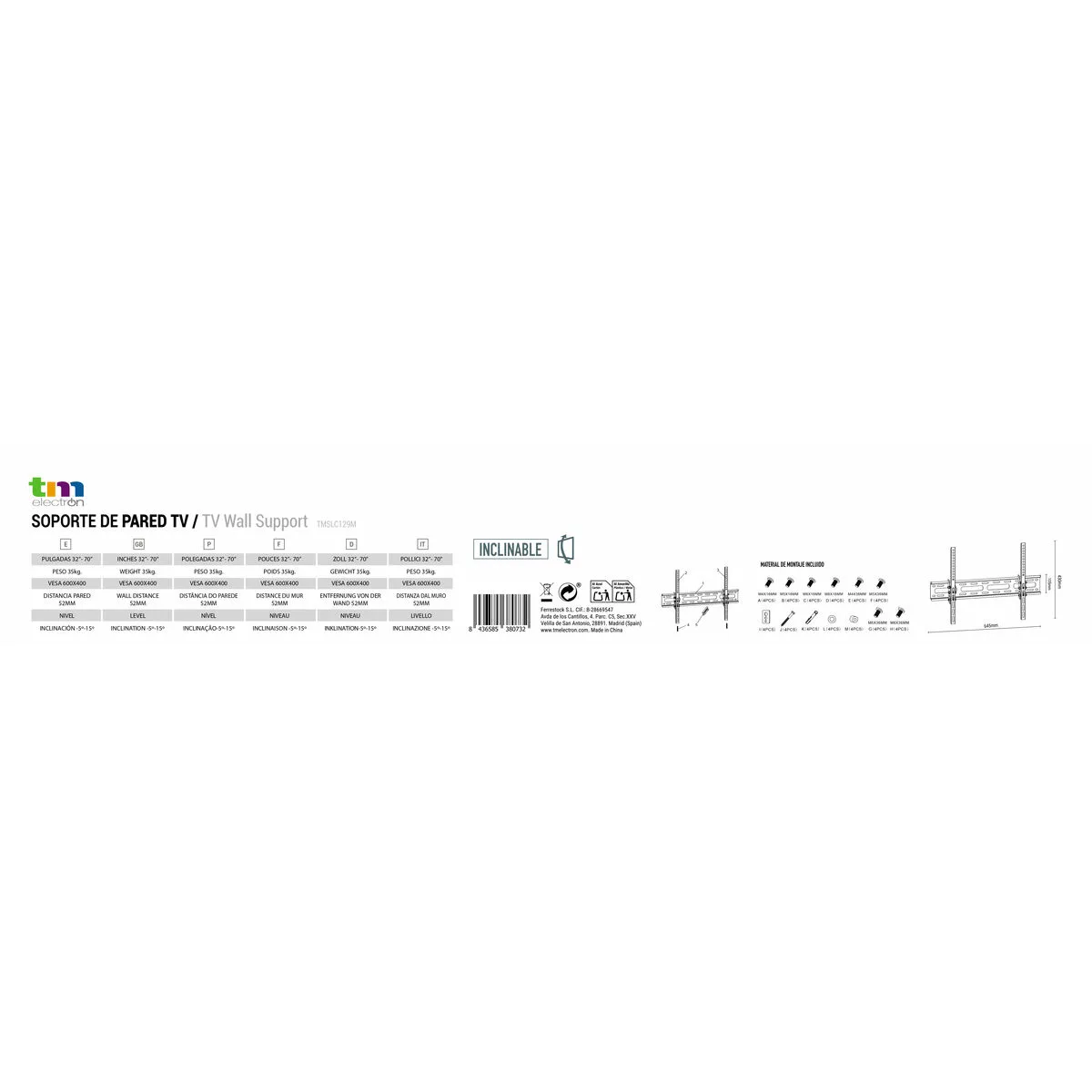 Support de tv tm electron 32 65 35 kg s650308734. Diaytar a été imaginé pour les acheteurs avisés qui recherchent autant la performance que le design dans leurs produits