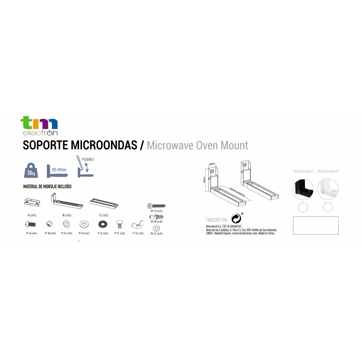 Support pour micro ondes tm electron noir 30 kg s650422670. Votre style, votre personnalité, nos produits : bienvenue chez Diaytar !