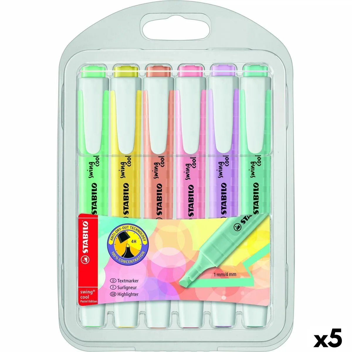Surligneur stabilo swing cool pastel multicouleur 5 unites s843765522. Notre algorithme préféré chez Diaytar ? L'humain. Car rien ne remplace le coup de cœur pour un produit exceptionnel.