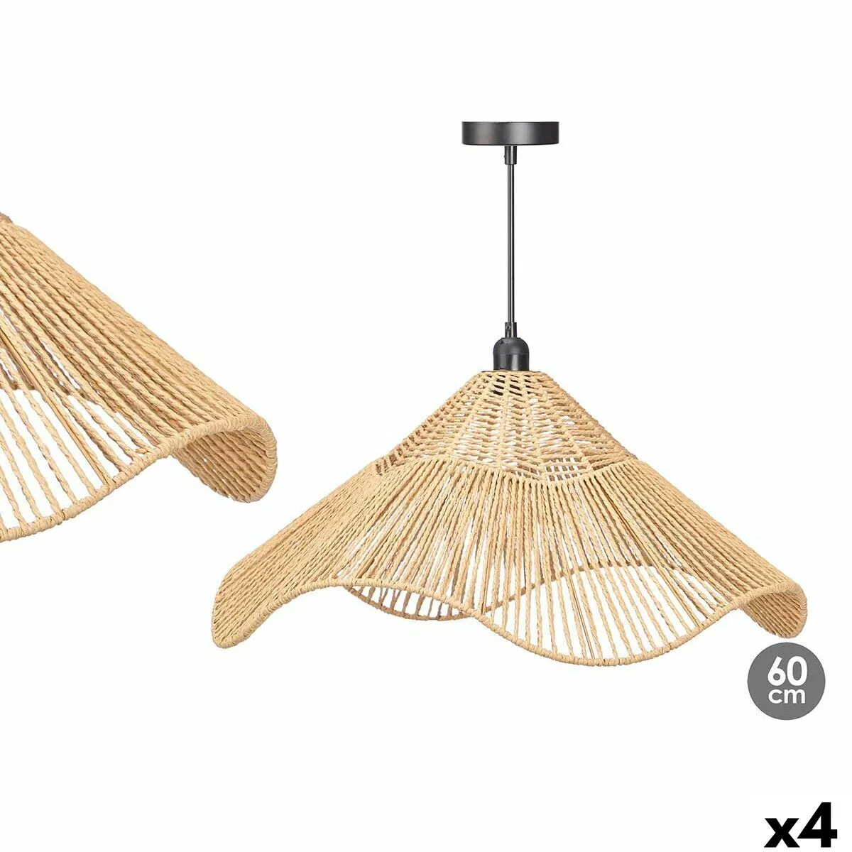 Suspension 23b546 noir naturel metal papier 40 w 59 x 27 x 59 cm 4 unites s363349464. Nous sommes Diaytar, les architectes de votre espace de vie en ligne, meublé avec les meilleurs produits du moment