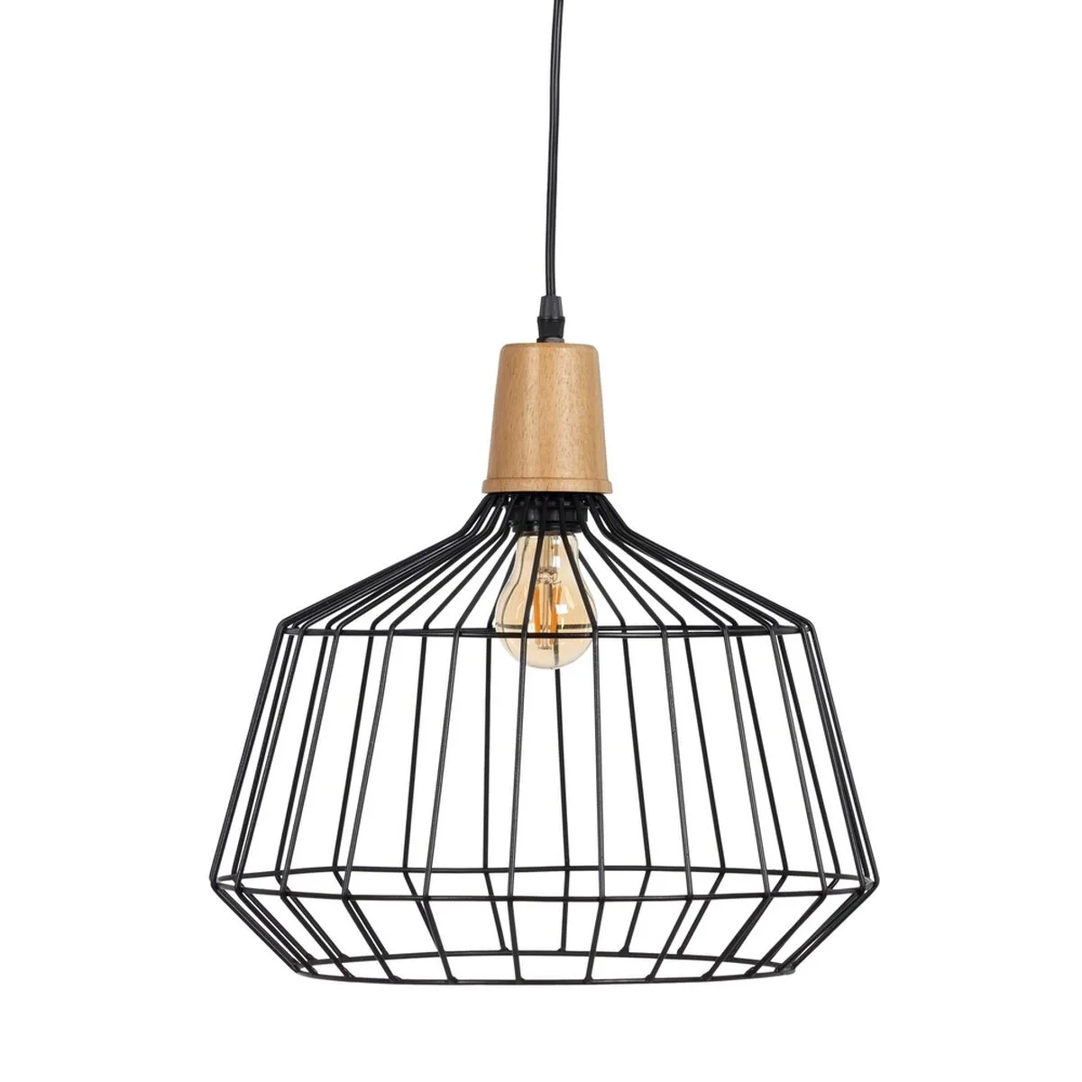Suspension noir naturel bois fer 220 240 v 36 x 36 cm s880519320. Diaytar réinvente votre quotidien avec des objets déco pleins de charme.