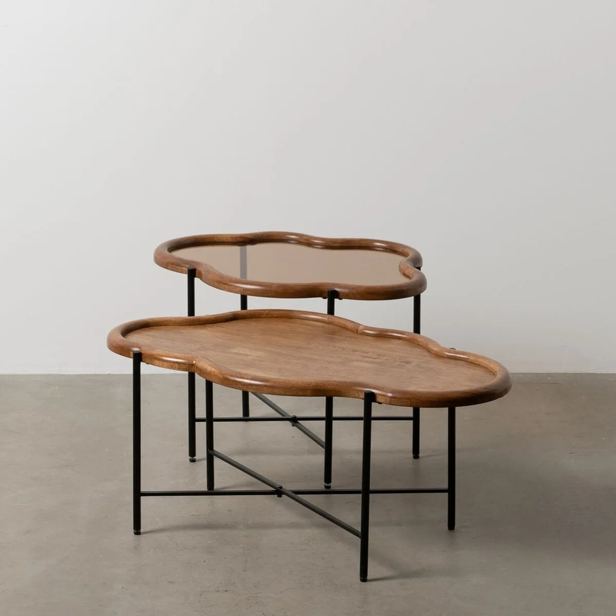 Table basse noir naturel verre fer bois d hevea 89 x 50 x 40 cm 2 unites s880639326. Diaytar s'adresse à tous ceux qui considèrent que le choix d'un produit, même basique, est une expression de leur personnalité