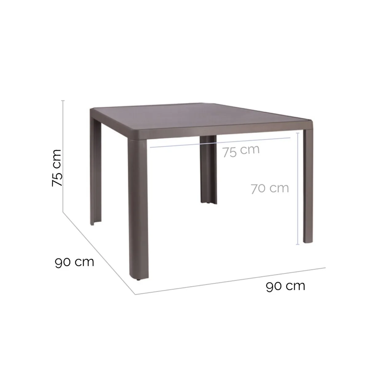 Table de salle a manger stella 90 x 90 x 75 cm gris aluminium s870018288. Bienvenue dans l'ère du shopping conscient. Diaytar privilégie des produits avec une éthique et un impact positif.