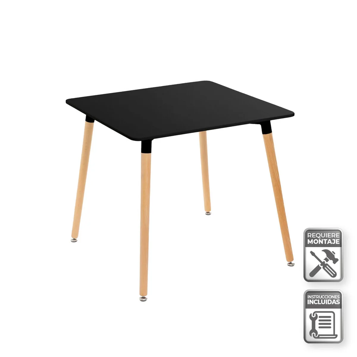 Table noir naturel 80 x 80 x 75 cm s880872240. Nous sommes Diaytar, les architectes de votre espace de vie en ligne, meublé avec les meilleurs produits du moment