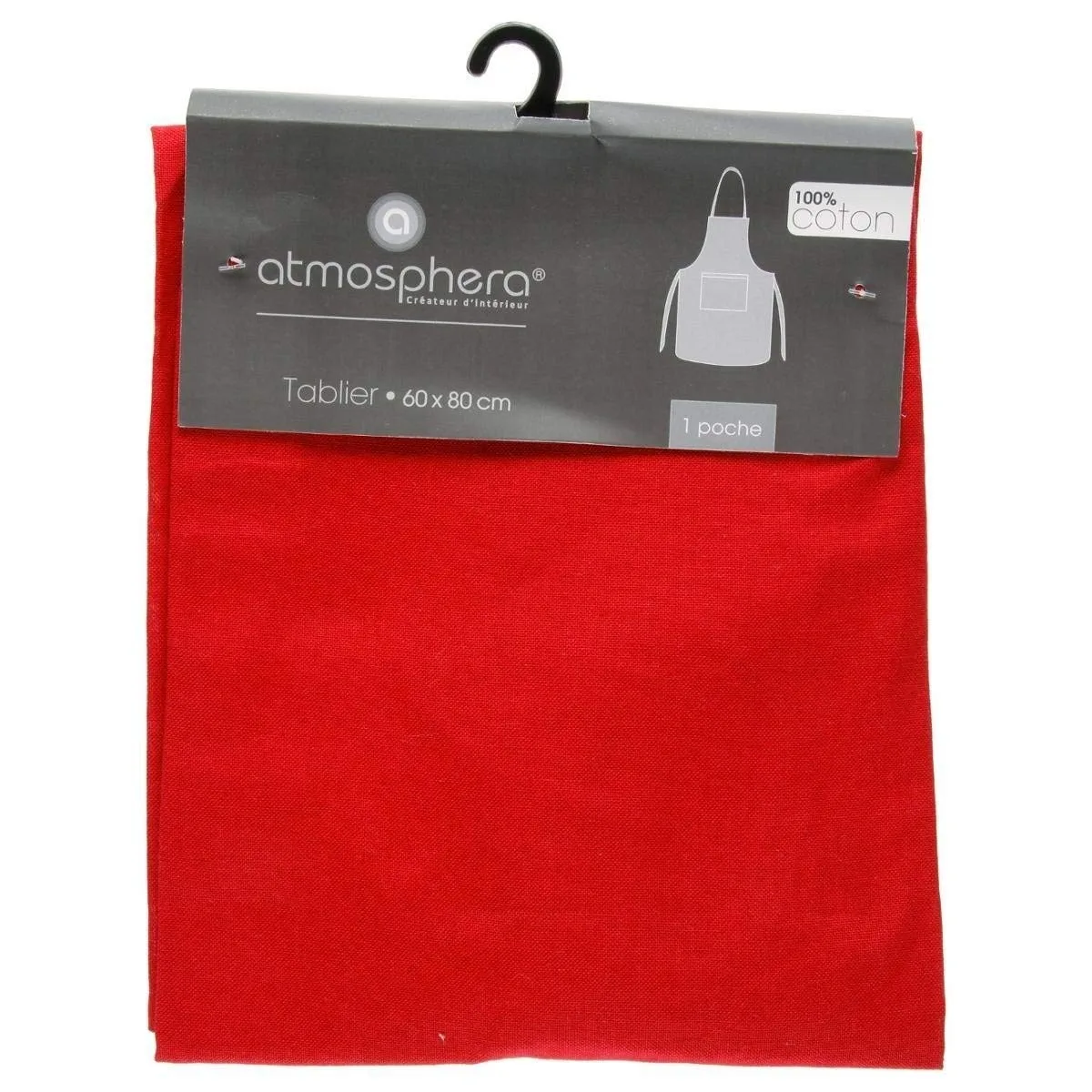 Tablier avec poche atmosphera rouge coton 60 x 80 cm s790892679. Bienvenue dans l'écosystème Diaytar, où chaque produit a été pensé pour s'intégrer parfaitement dans votre vie moderne