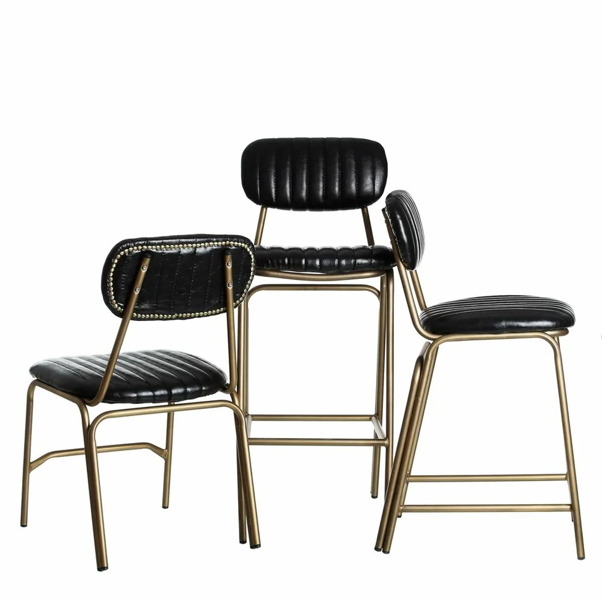 Tabouret 42 x 49 x 88 cm noir dore metal polyurethane s880004312. Diaytar, c'est la promesse tenue d'un e-commerce où l'émerveillement devant un produit simple est encore possible.