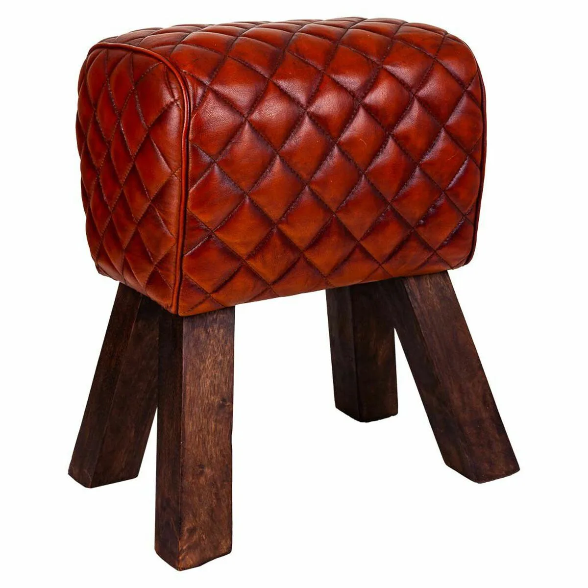 Tabouret alexandra house living marron cuir bois de manguier 51 x 30 x 41 cm d163119178. Exprimez votre personnalité avec les accessoires tendance de Diaytar.