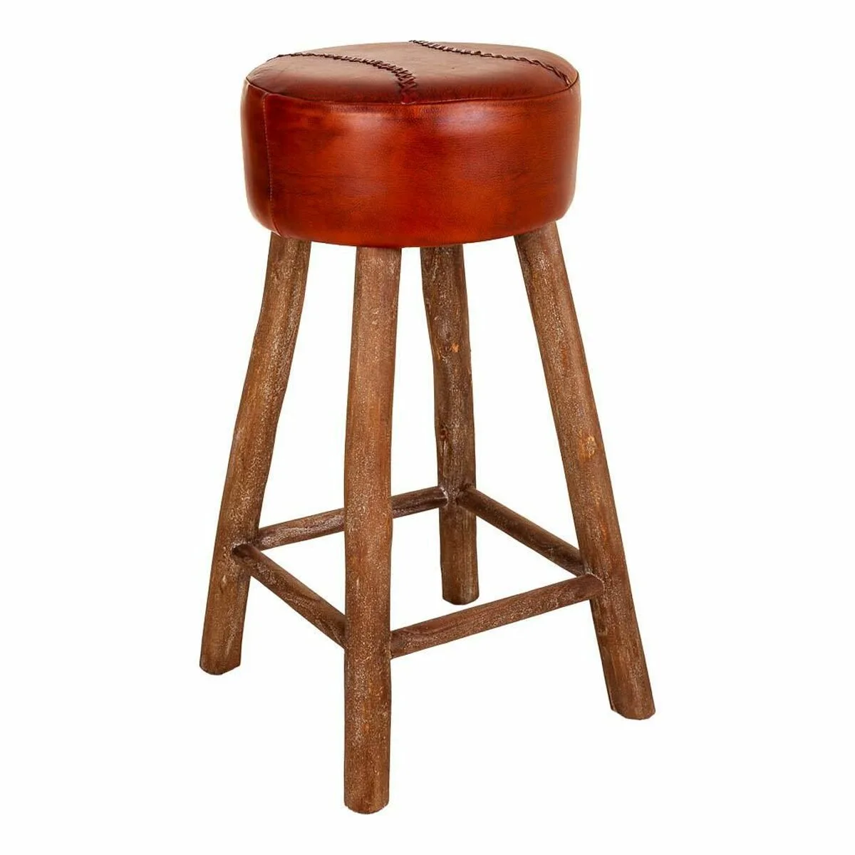 Tabouret alexandra house living marron cuir bois de manguier 78 x 41 x 41 cm d163120377. L'ambition de Diaytar : devenir votre boutique en ligne de référence pour tous les produits qui améliorent votre vie