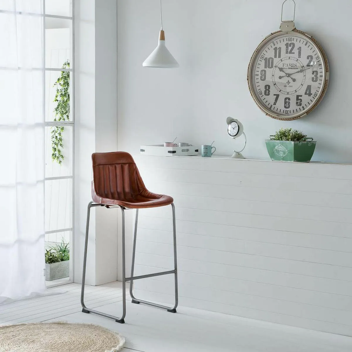 Tabouret alexandra house living marron noir cuir fer 50 x 106 x 46 cm d163046886. Les dernières tendances mode vous attendent chez Diaytar !