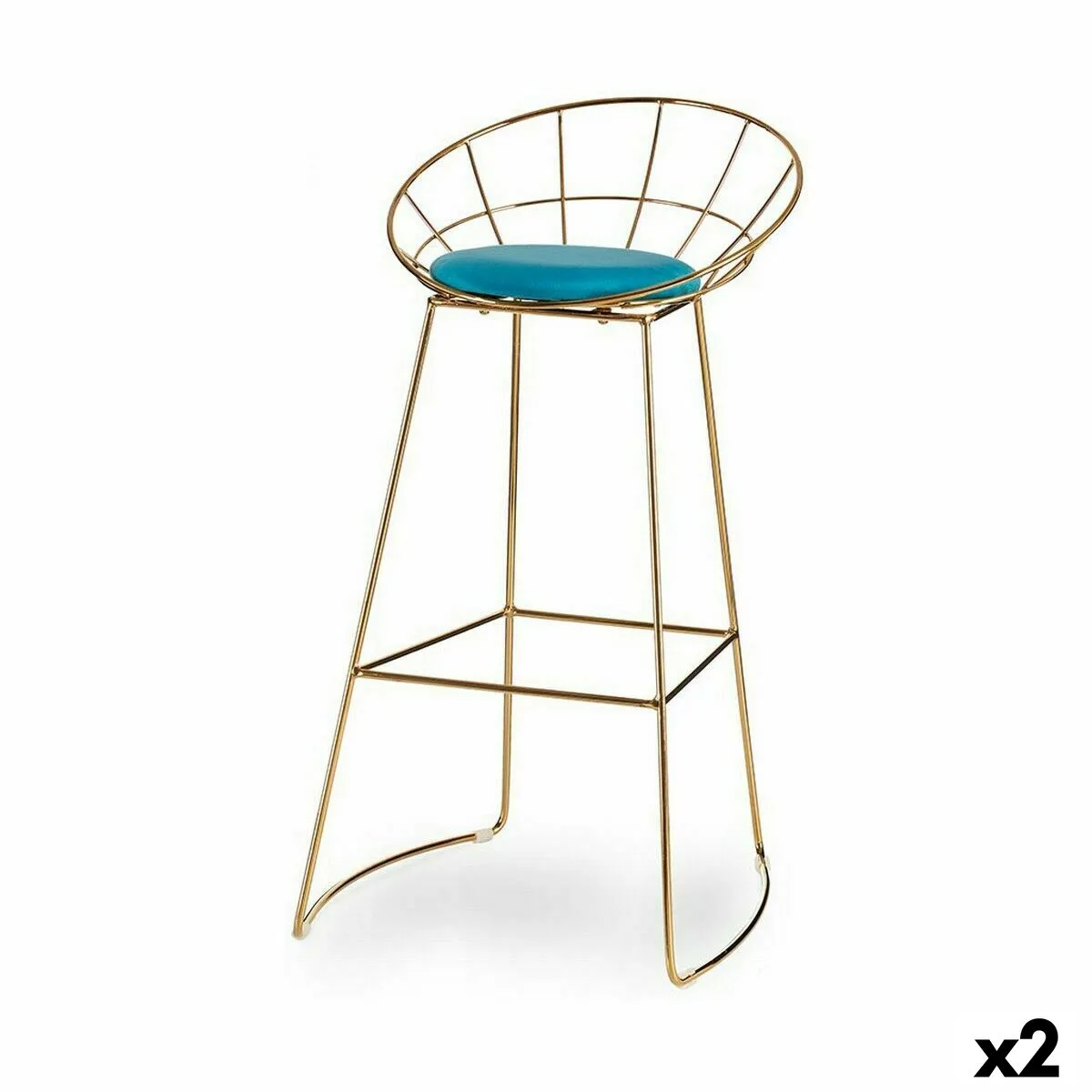 Tabouret bleu dore fer 51 x 94 x 52 cm 2 unites s362633123. Plongez dans l'univers Diaytar où chaque produit raconte une histoire.