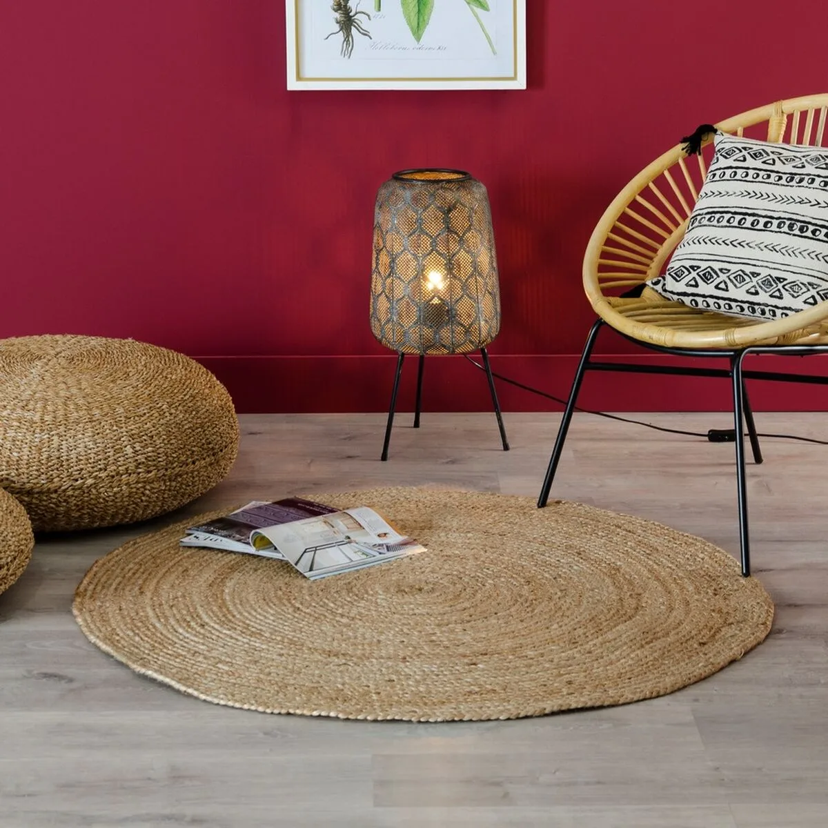 Tapis 120 x 120 x 1 cm naturel jute s880012660. Votre foyer mérite le style et le confort des produits Diaytar Home.
