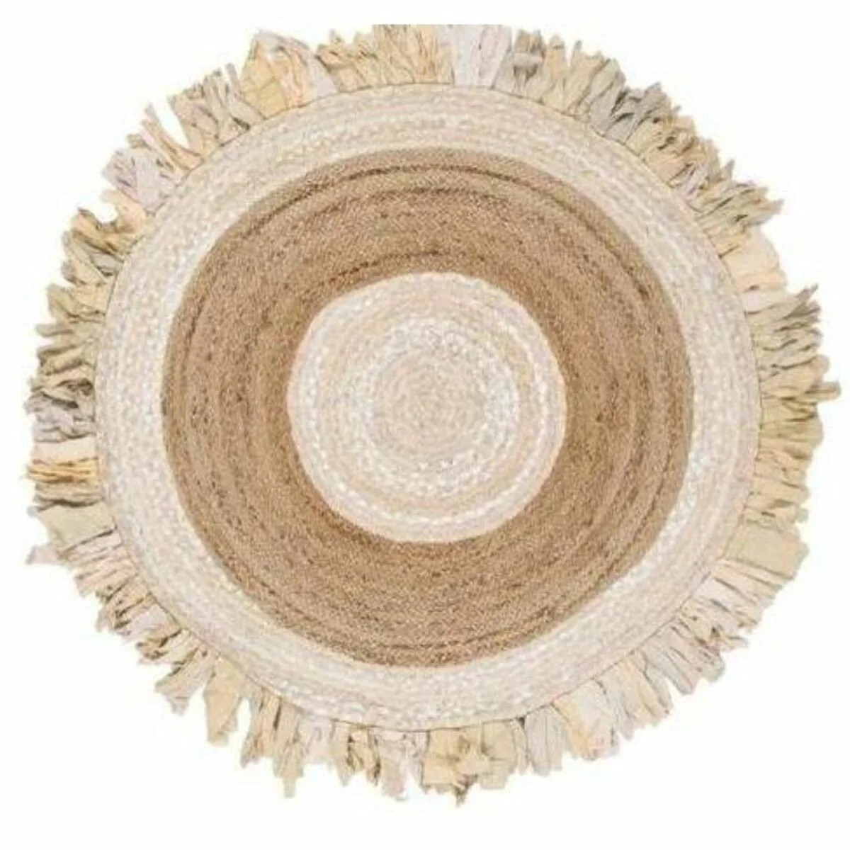 Tapis dkd home decor 140 x 140 x 1 cm naturel beige marron polyester coton tropical jute frange s302735029. Nous sélectionnons pour Diaytar des produits qui ont une histoire, une âme, et qui sauront trouver une place dans la vôtre.