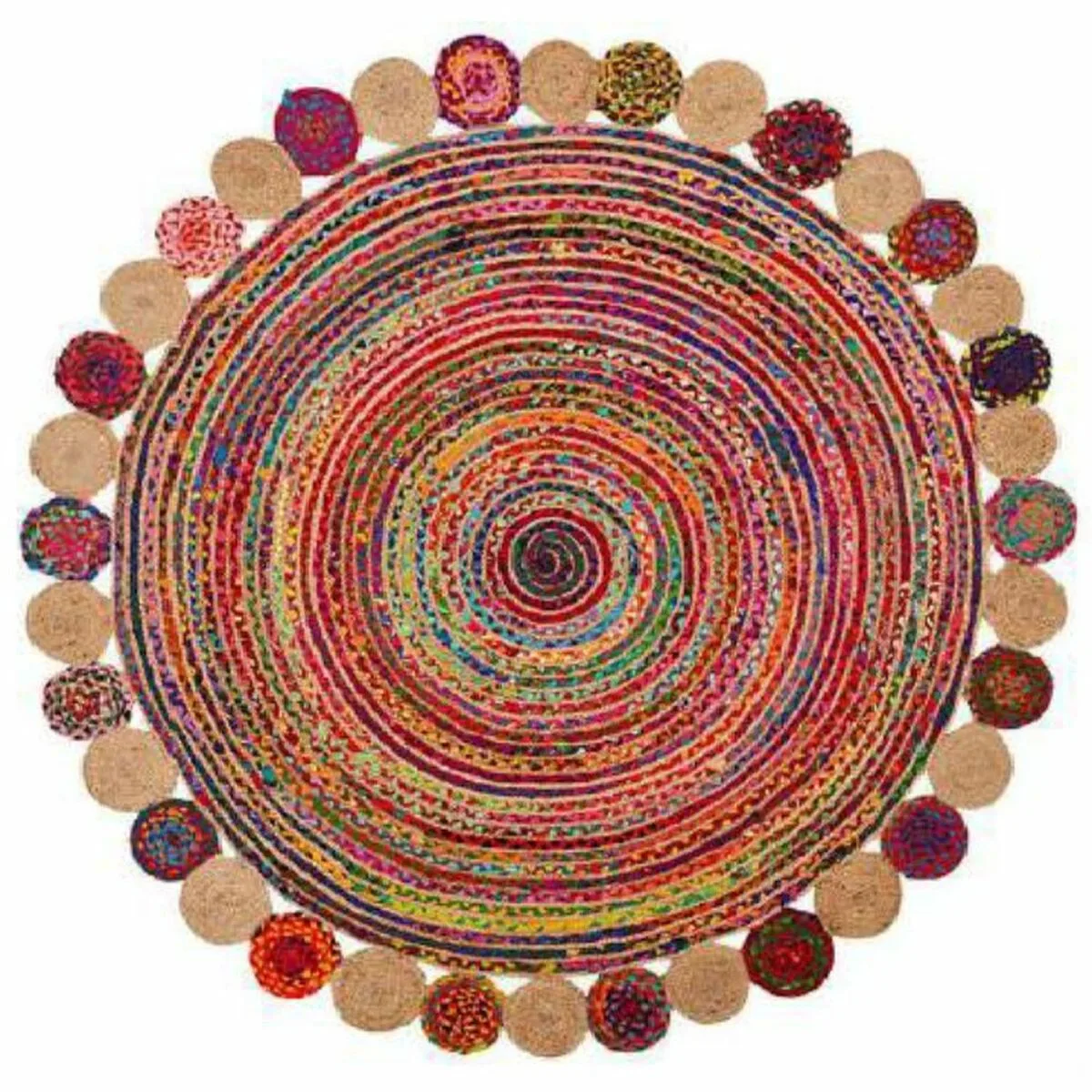 Tapis dkd home decor coton multicouleur jute 200 x 200 x 1 cm s302734311. Nous sommes Diaytar, les architectes de votre espace de vie en ligne, meublé avec les meilleurs produits du moment