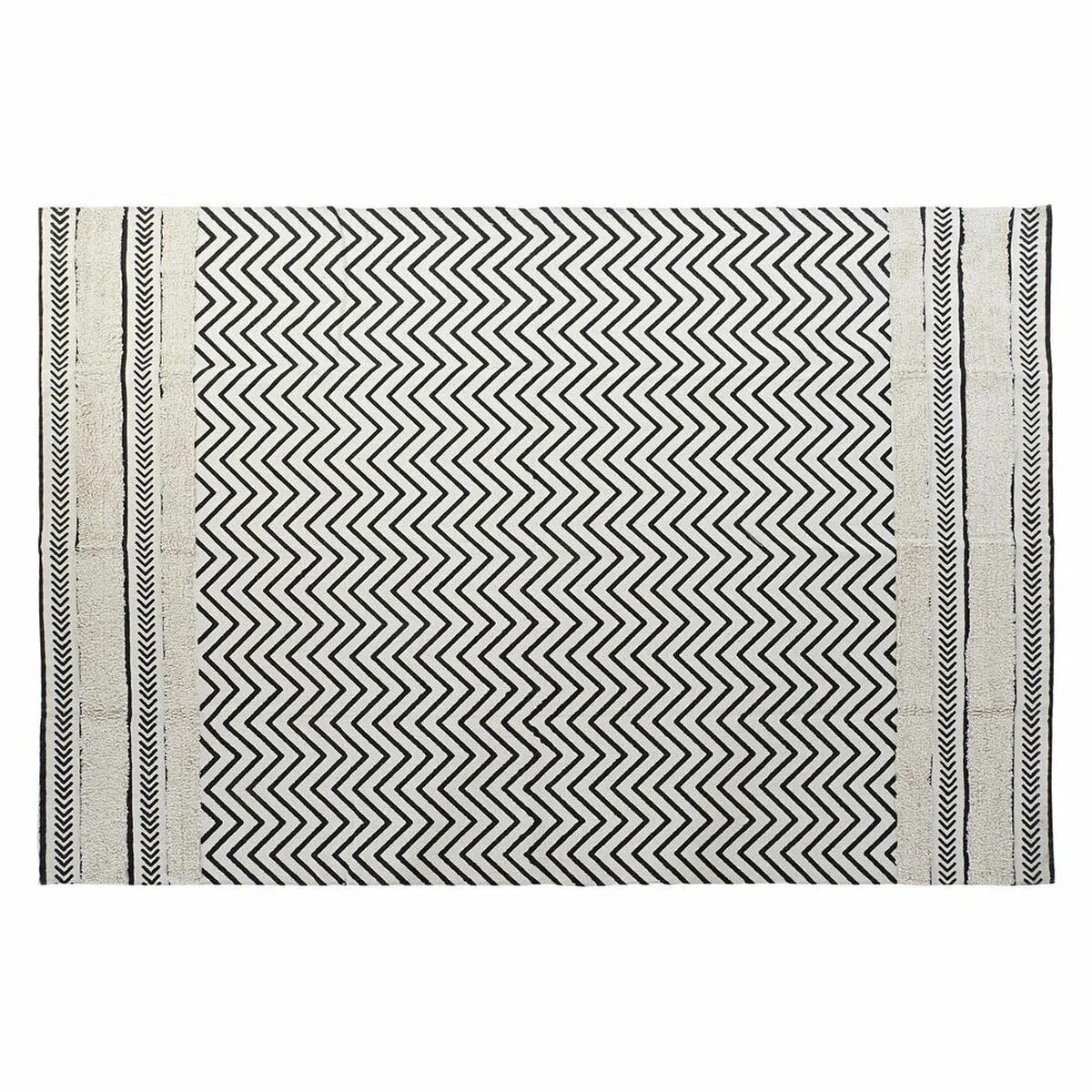 Tapis dkd home decor noir zigzag blanc 160 x 226 x 0 7 cm s303813330. Notre équipe chez Diaytar est une brigade de passionnés, toujours en chasse pour dénicher la perle rare qui vous fera vibrer.