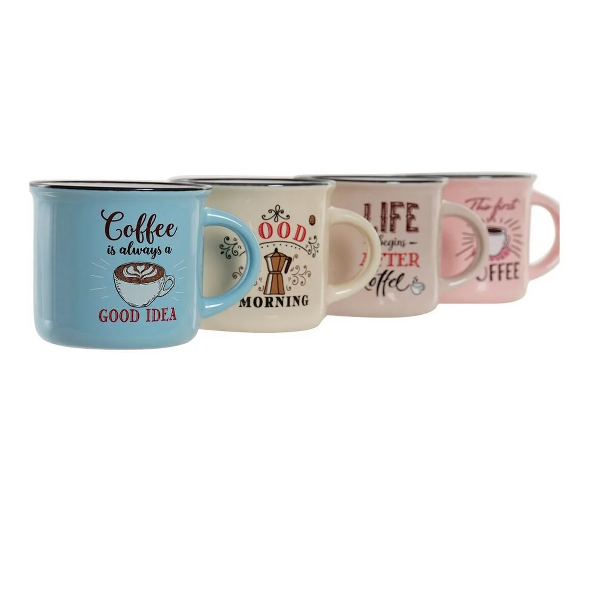 Tasse mug dkd home decor coffee porcelaine bone china 180 ml 4 pcs s301708747. Les influenceurs adorent Diaytar pour ses pièces mode avant-gardistes.