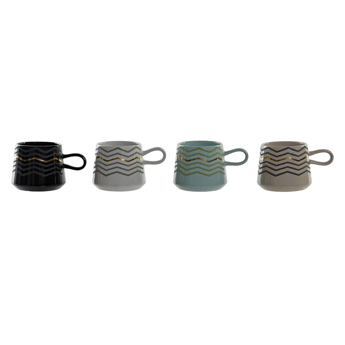 Tasse mug dkd home decor noir gris bleu rose gres moderne 400 ml 4 unites s302596824. Du salon à la chambre, Diaytar habille votre intérieur avec élégance.