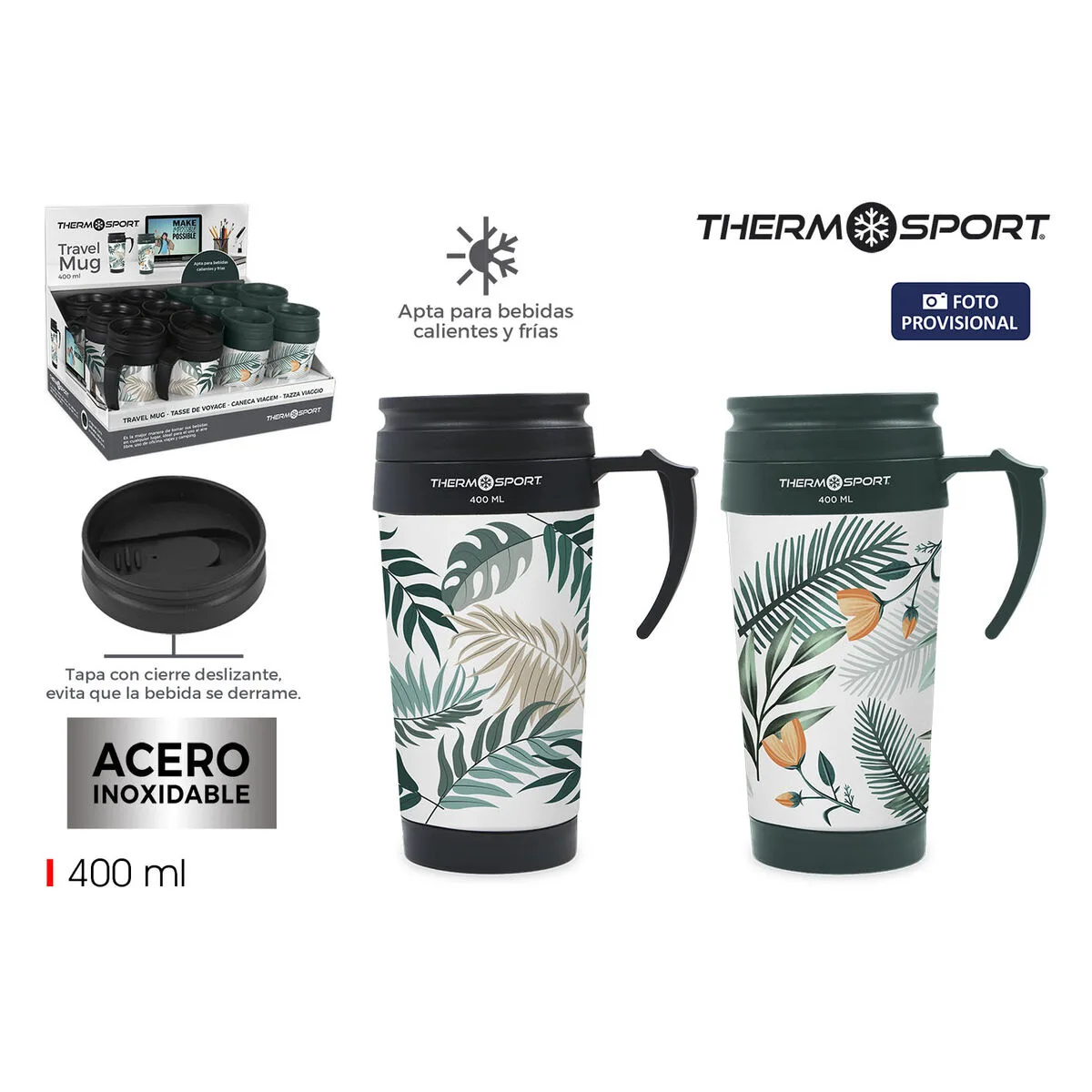 Tasse thermos avec couvercle thermosport 400 ml 0 4 l 12 unites s223825254. Révélez votre style avec la collection capsule Diaytar, limitée et exclusive.