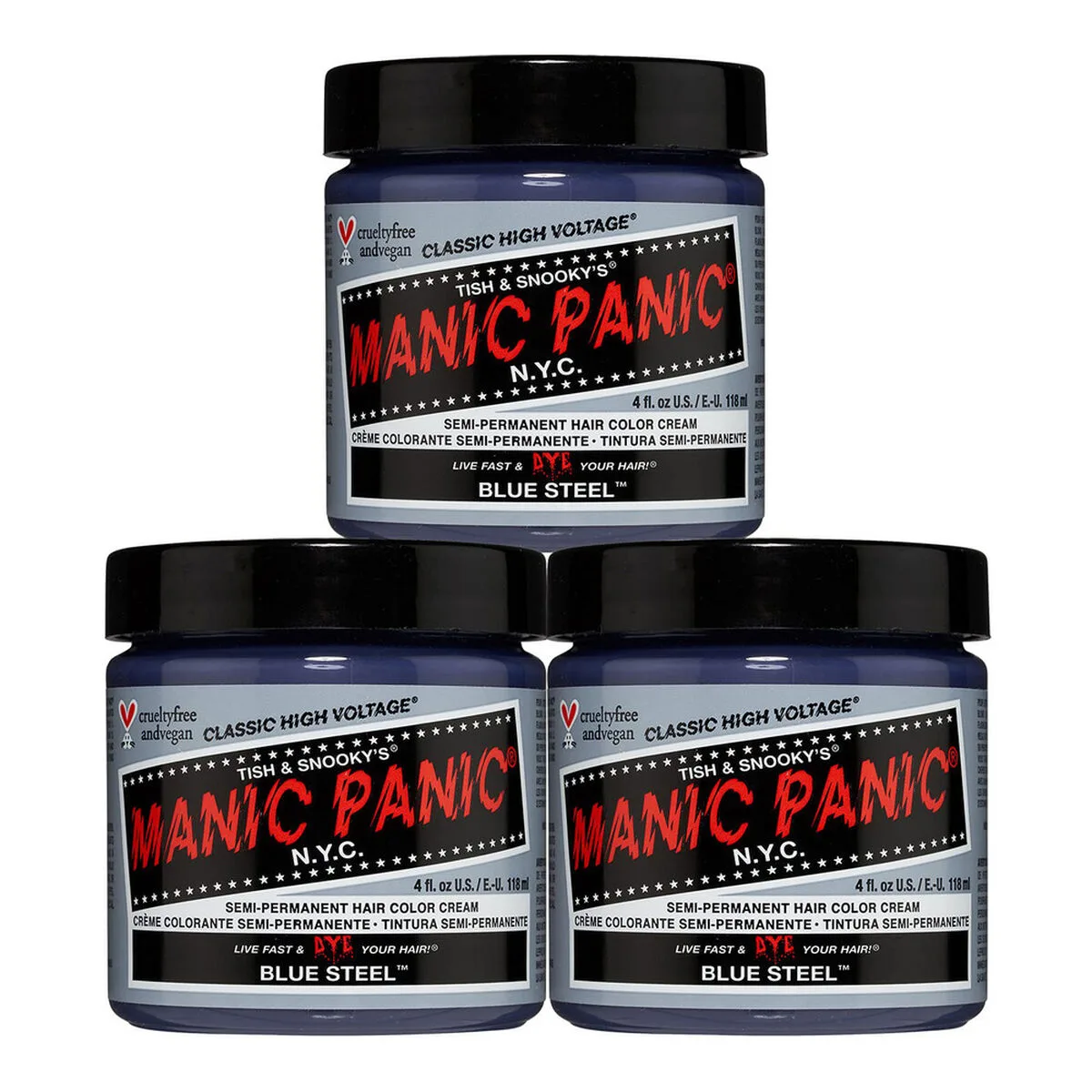 Teinture permanente classic manic panic 612600110029 blue steel 118 ml s425688395. Notre équipe Diaytar est une bande de dénicheurs compulsifs, toujours en quête du produit qui provoquera l'étincelle dans votre regard.