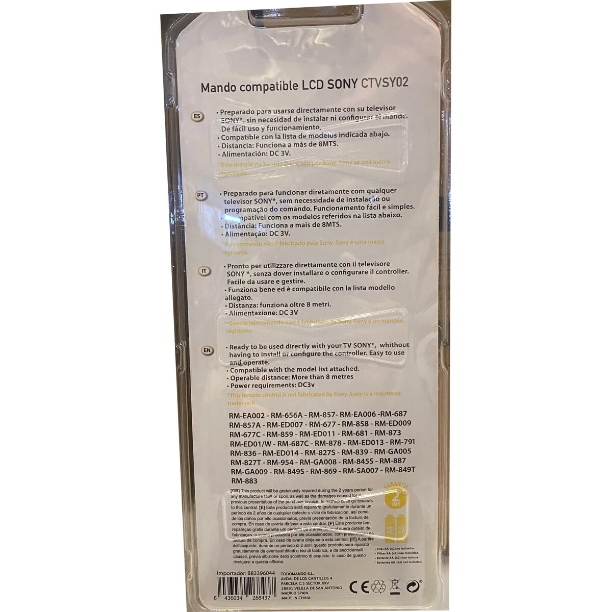 Telecommande universelle pour sony motorola 4 pcs s650259538. Diaytar révolutionne votre façon de faire du shopping en ligne !