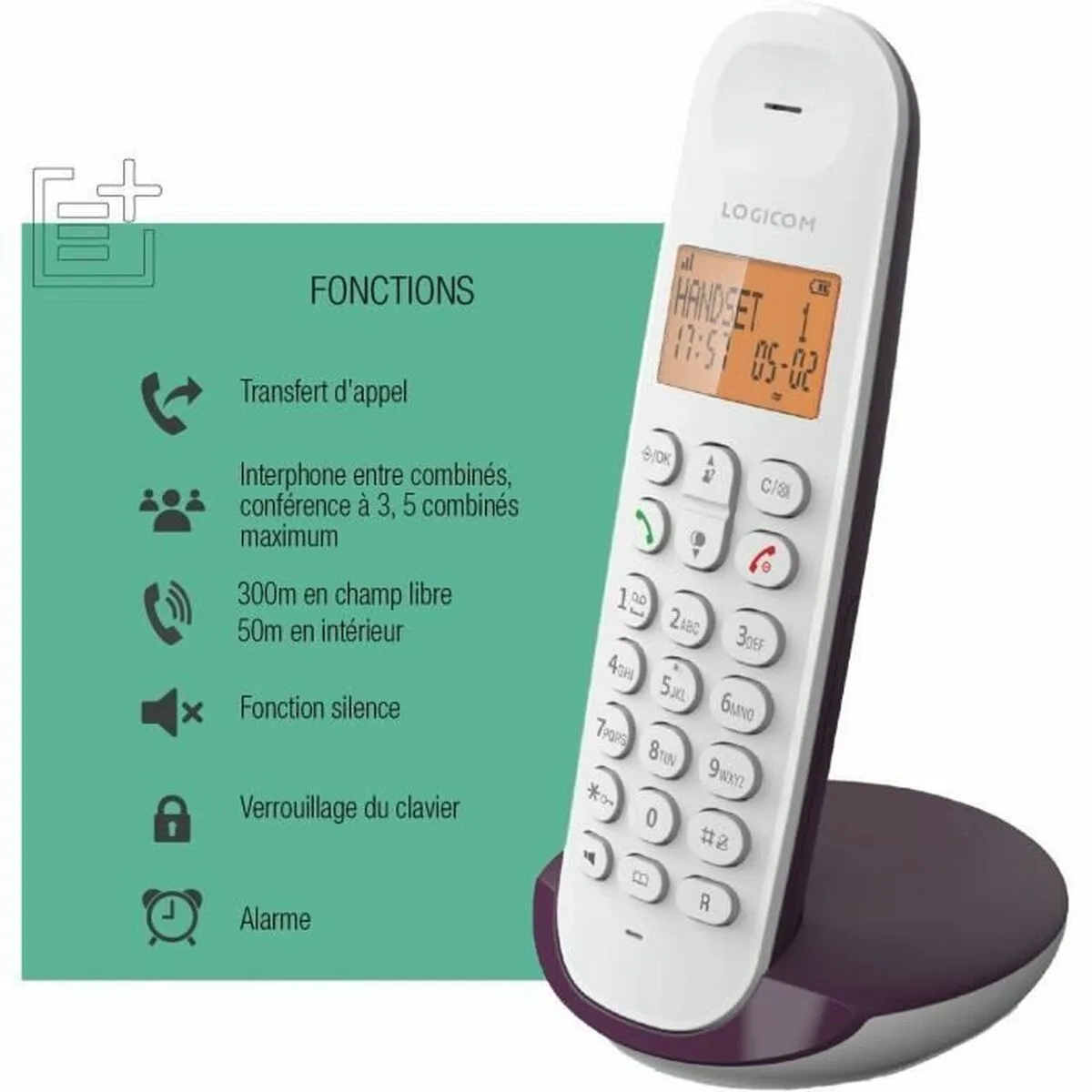 Telephone fixe logicom dect iloa 150 solo aubergine s719631765. Diaytar s'adapte à vos besoins avec une gamme complète et variée.