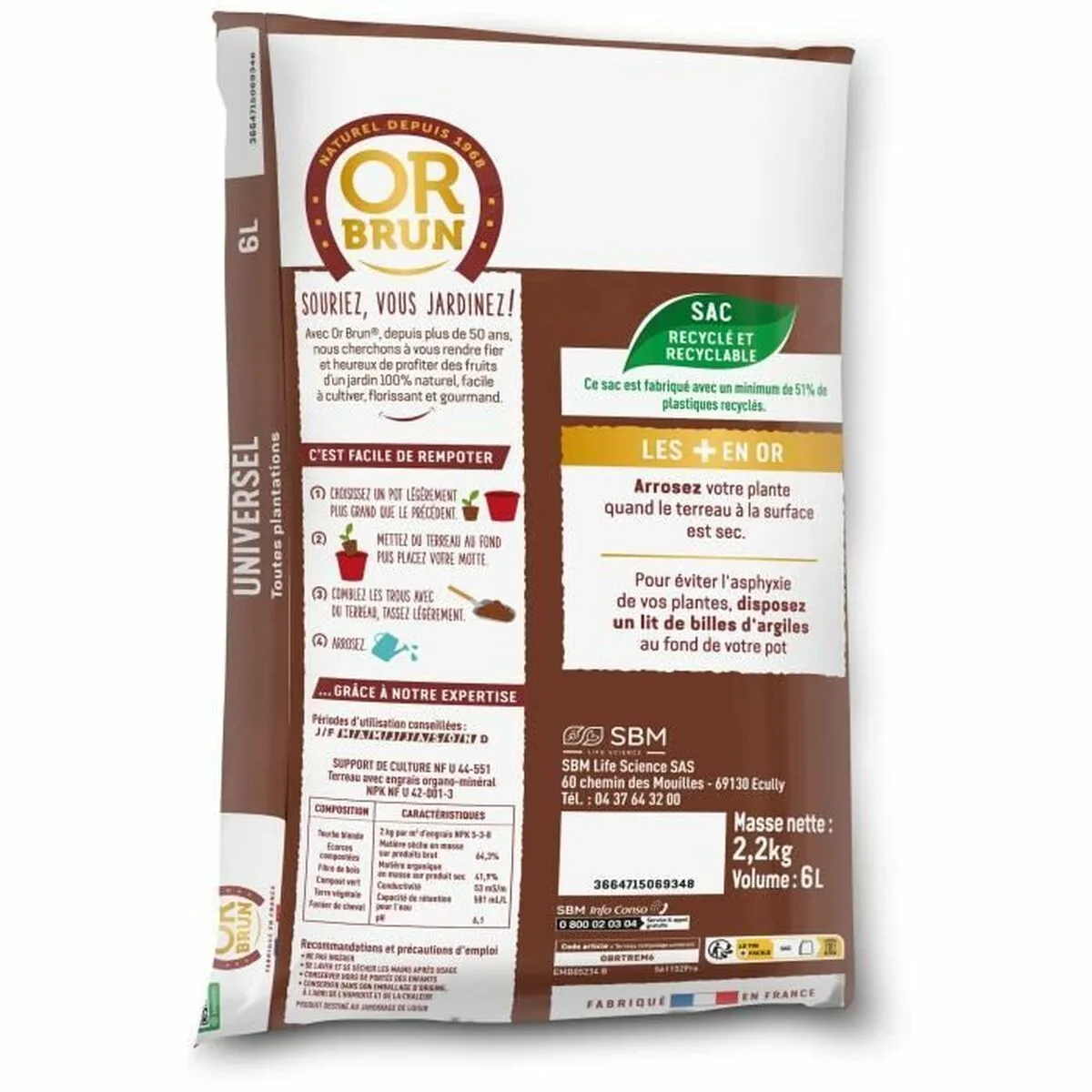 Terreau d empotage or brun 6 l s7101368694. Transformez votre intérieur avec les produits déco Diaytar !