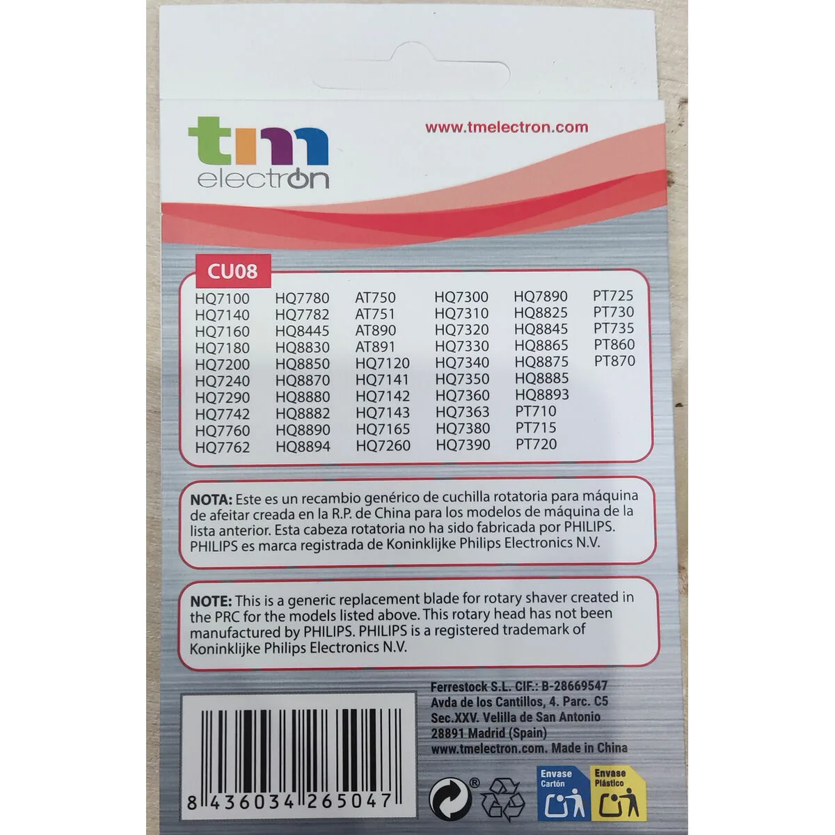 Tete de rasage tm electron s650199314. Diaytar, c'est votre garantie contre la déception. Des produits testés et approuvés, pour un shopping en toute sérénité.