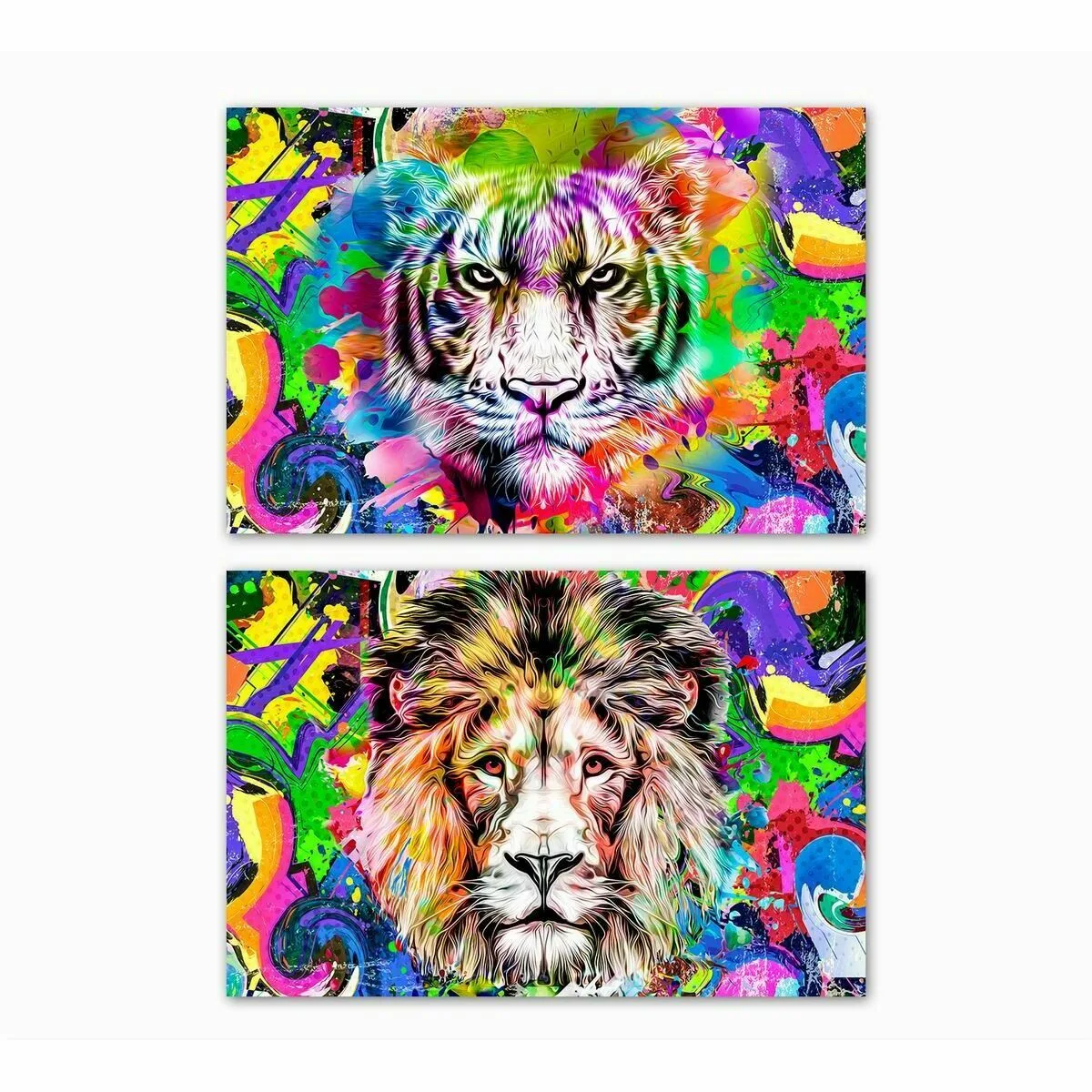 Toile dkd home decor lion moderne 70 x 1 8 x 50 cm 2 unites s303912140. Bienvenue chez Diaytar - Votre destination shopping pour tous vos besoins du quotidien !