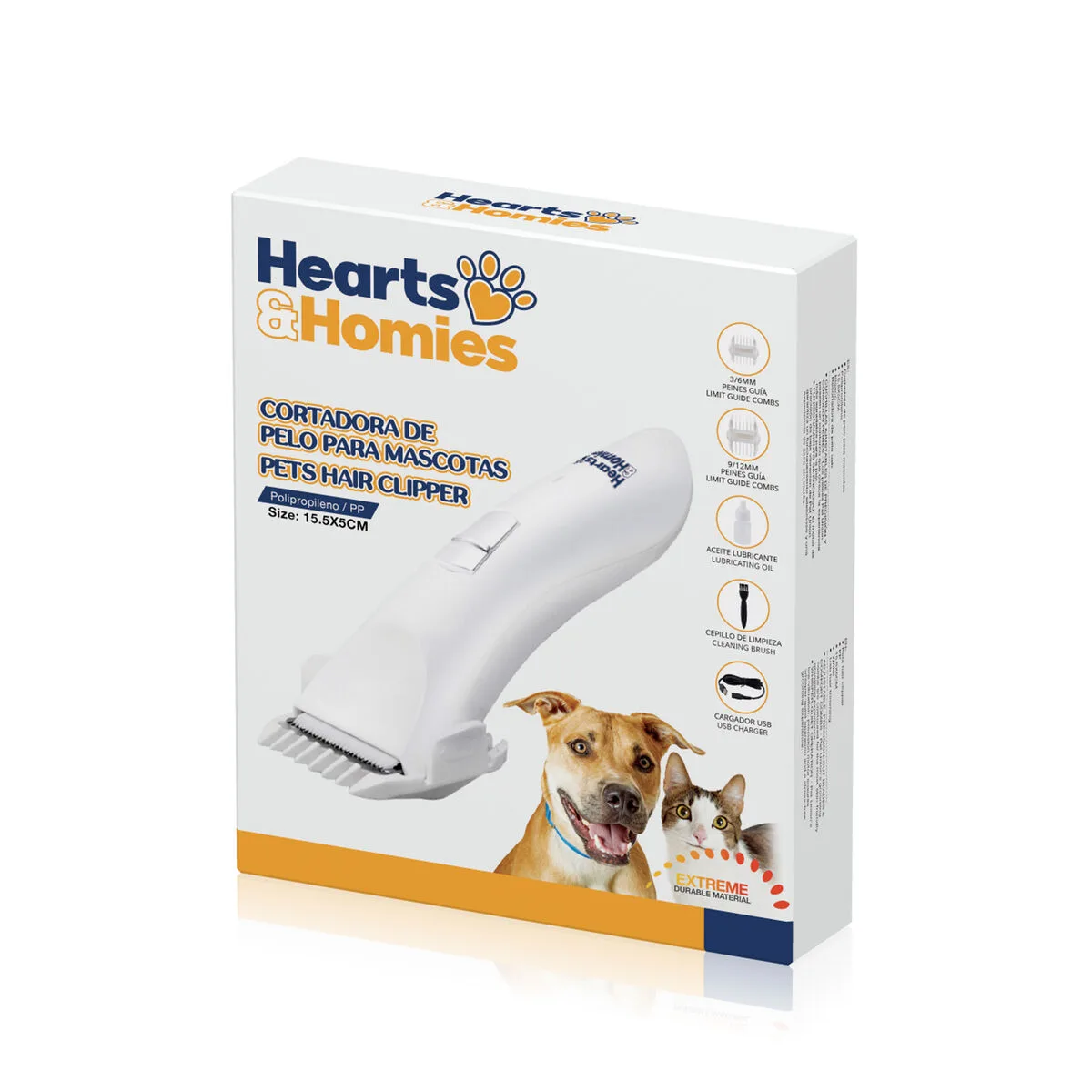 Tondeuse pour animaux de compagnie hearts homies hearts homies blanc polypropylene 15 5 x 5 cm s500266969. Diaytar, c'est votre éditeur de vie. Nous sélectionnons les produits qui deviendront les chapitres essentiels de votre quotidien.