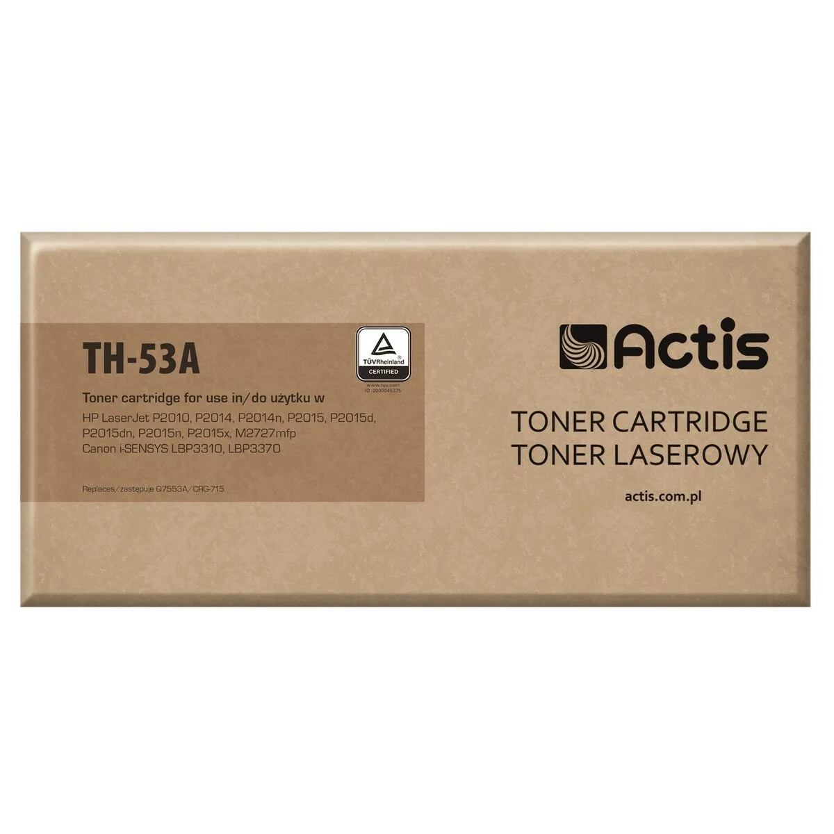 Toner actis th 53a noir s911345059. Diaytar vous habille de la tête aux pieds avec goût et raffinement.