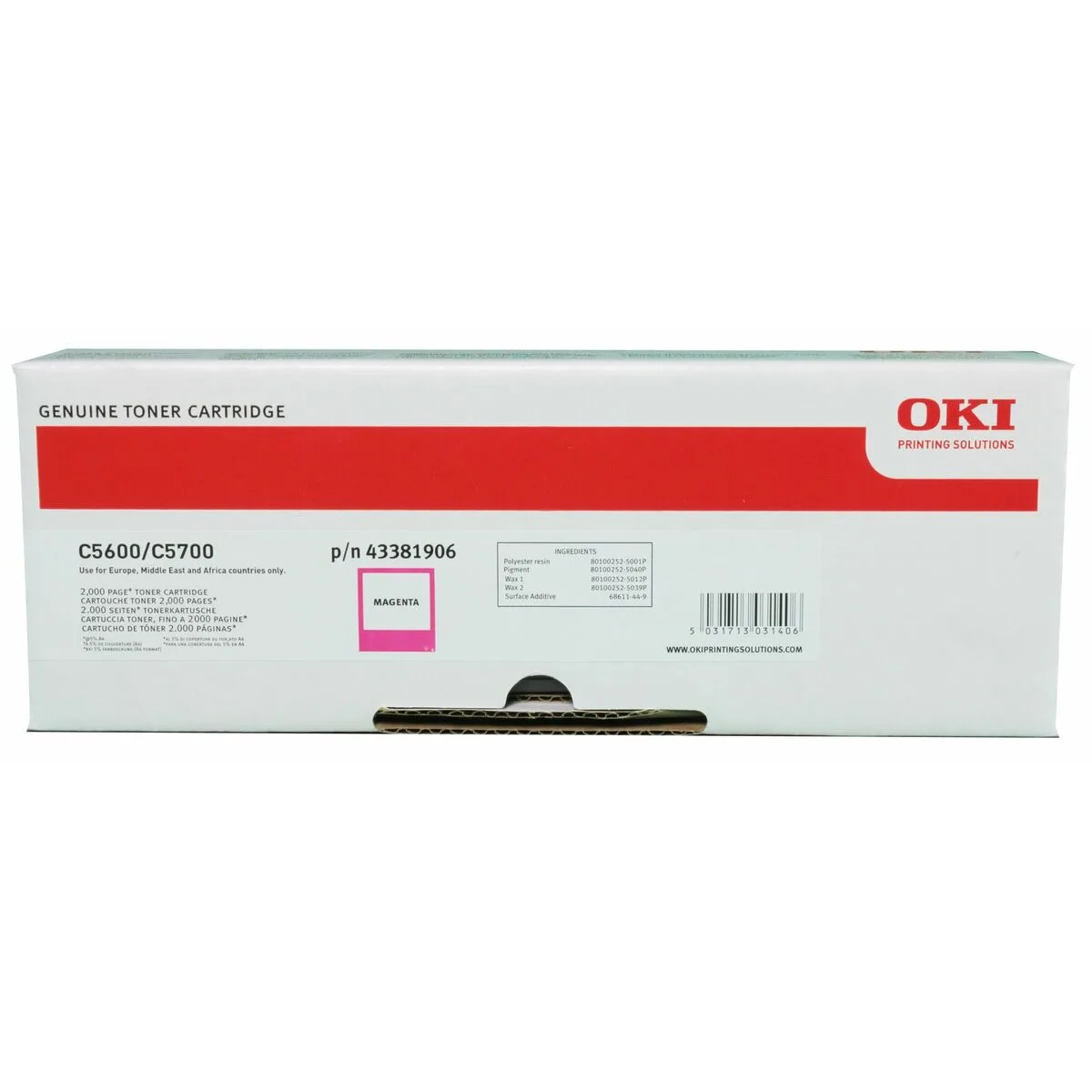 Toner original oki 43381906 magenta m051578486. Diaytar décomplexe le shopping en ligne : trouvez tout ce dont vous avez besoin et tout ce dont vous rêvez, au même endroit