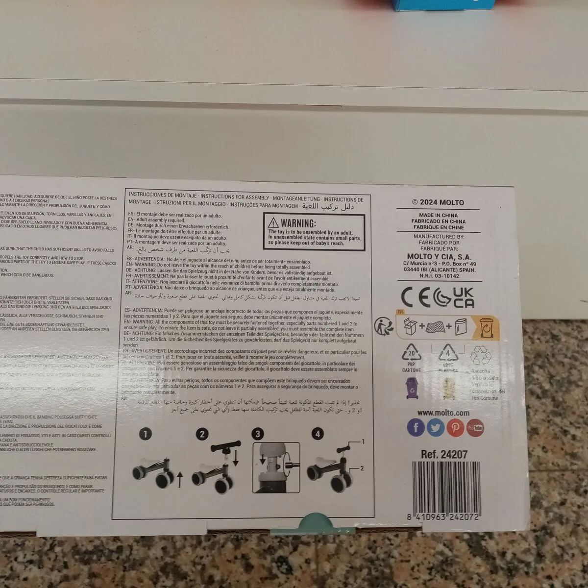 Tricycle molto bleu 38 5 x 25 x 5 cm bebes s243669098. Soyez à la pointe de la tendance et de la technologie avec Diaytar, votre partenaire pour un shopping généraliste avisé