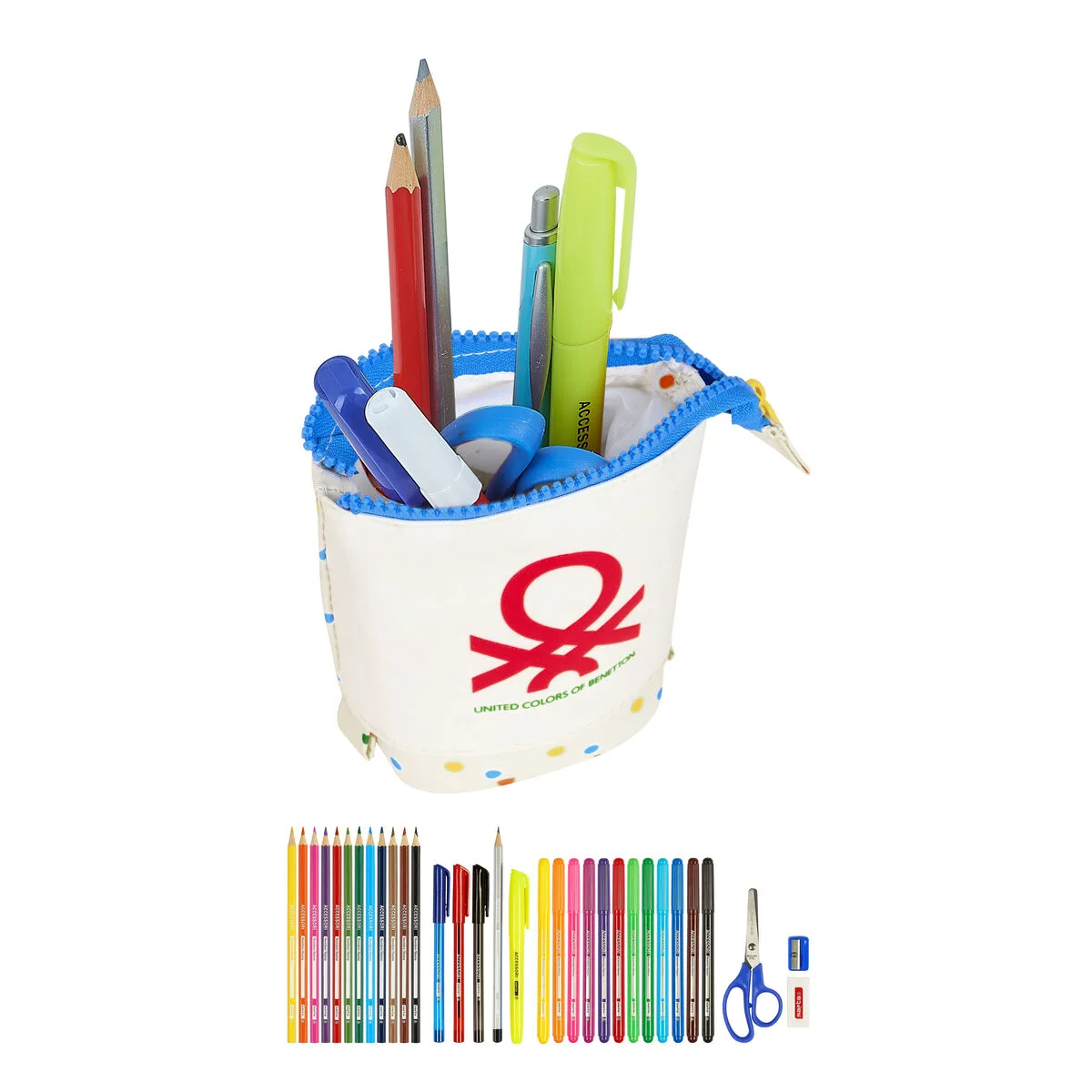 Trousse scolaire avec accessoires benetton topitos blanc 8 x 19 x 6 cm 32 pieces s430803451. Nous sommes Diaytar, les architectes de votre espace de vie en ligne, meublé avec les meilleurs produits du moment
