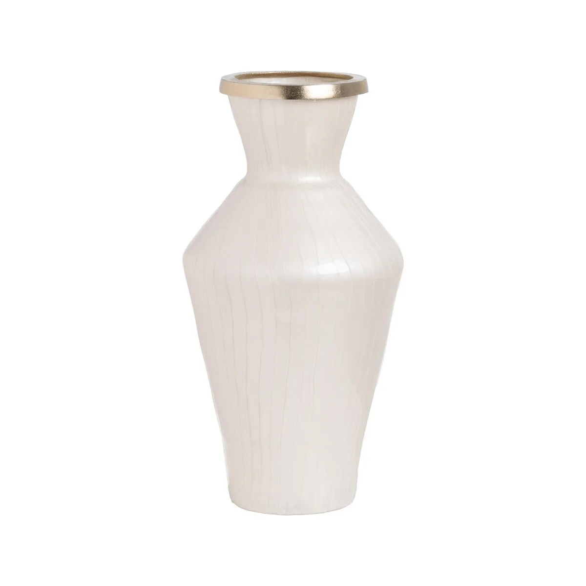 Vase blanc dore aluminium verre 25 x 25 x 48 cm s880847815. Nous sommes Diaytar, les architectes de votre espace de vie en ligne, meublé avec les meilleurs produits du moment