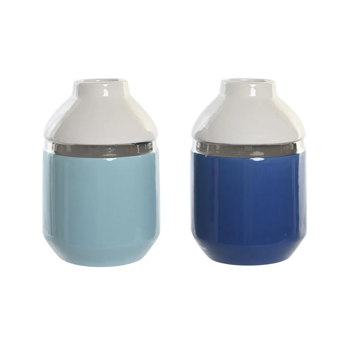 Vase dkd home decor 12 x 12 x 18 5 cm argente blanc bleu ciel blue marine gres 2 unites s304221531. Pour un shopping sans limites : Diaytar déniche pour vous le meilleur des produits généraux, électroniques et de style de vie