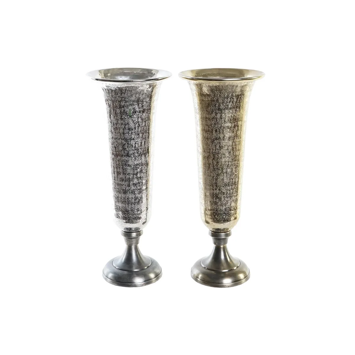 Vase dkd home decor 20 x 20 x 51 cm argente dore aluminium moderne 2 unites s303875638. Diaytar : Votre portail vers un monde de produits où la frontière entre l'essentiel et le superflu devient délicieusement floue