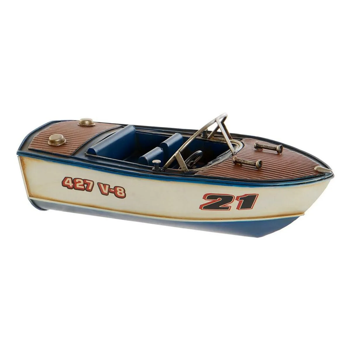 Vehicule dkd home decor decoratif bleu metal bateau a moteur vintage 31 5 x 14 x 13 cm 2 unites s301619262. Notre mantra chez Diaytar : un produit, un sourire. Nous mesurons notre succès à votre satisfaction instantanée.