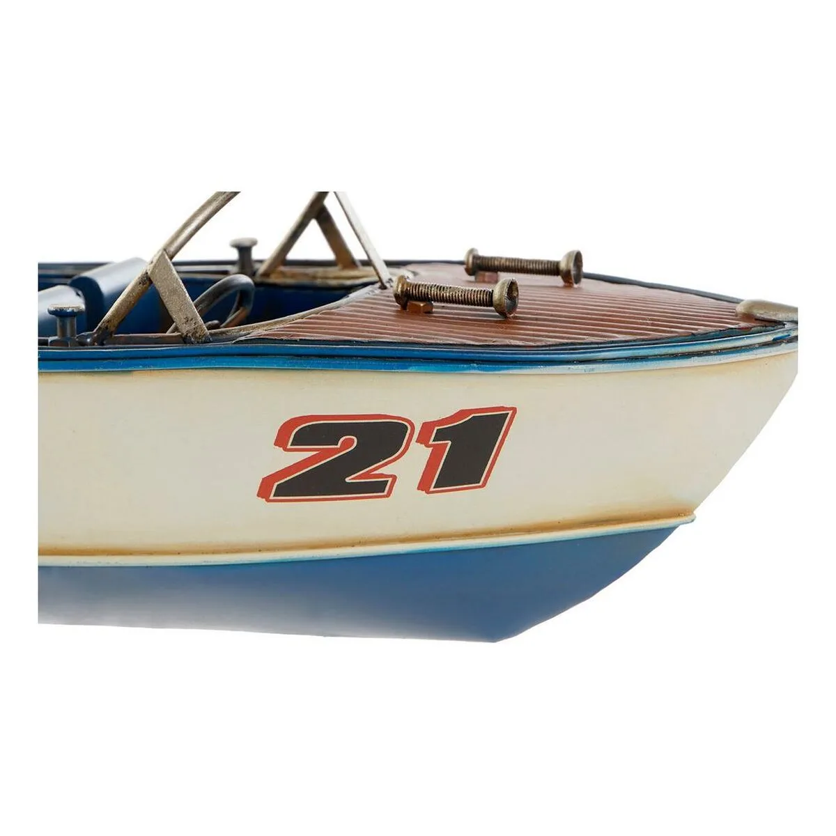 Vehicule dkd home decor decoratif bleu metal bateau a moteur vintage 31 5 x 14 x 13 cm 2 unites s301619268. L'art de vivre à la française s'exprime dans notre collection maison Diaytar.
