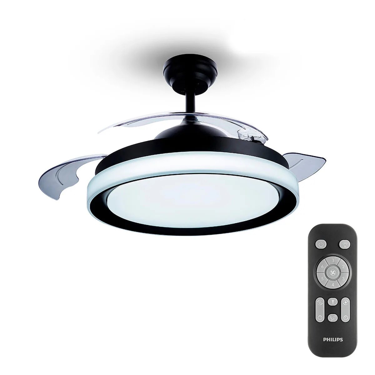 Ventilateur de plafond avec lumiere philips atlas noir 35 w 28 w 4500 lm 2700 k s791126039. Votre foyer mérite le style et le confort des produits Diaytar Home.